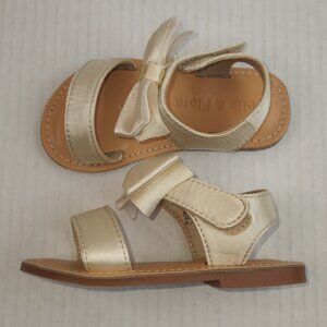 Felix & Flora Ivory Satin Bow Accent Sandals